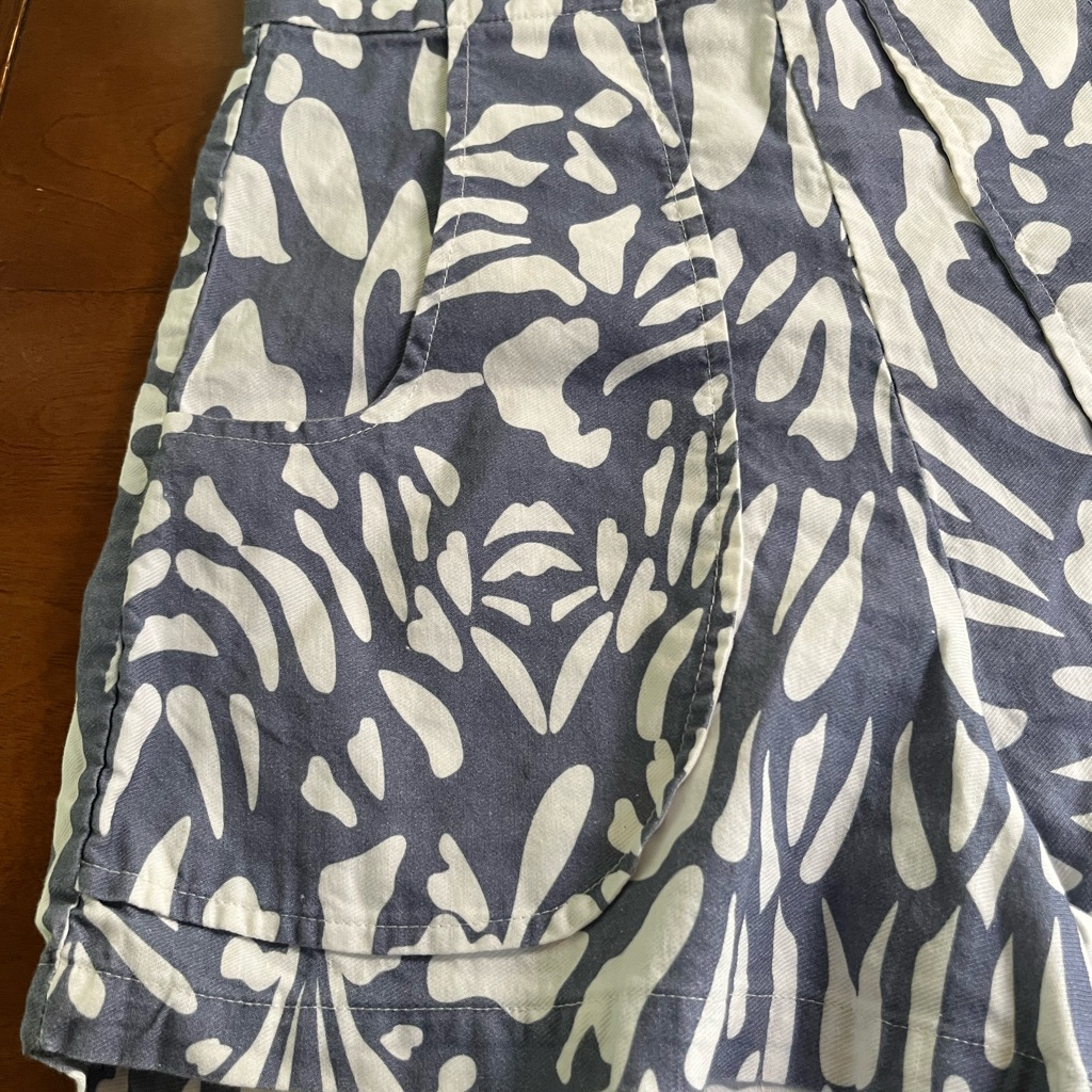 Ohsevendays Anthropologie Poche High-Rise Shorts Rosa Pattern Cotton Linen Blend — image 3 of 8
